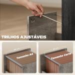 Mesa Gaming 120x50 cm Secretária Gaming Industrial com Compartimento e 2 Gavetas para Escritório Estúdio Cinzento Claro