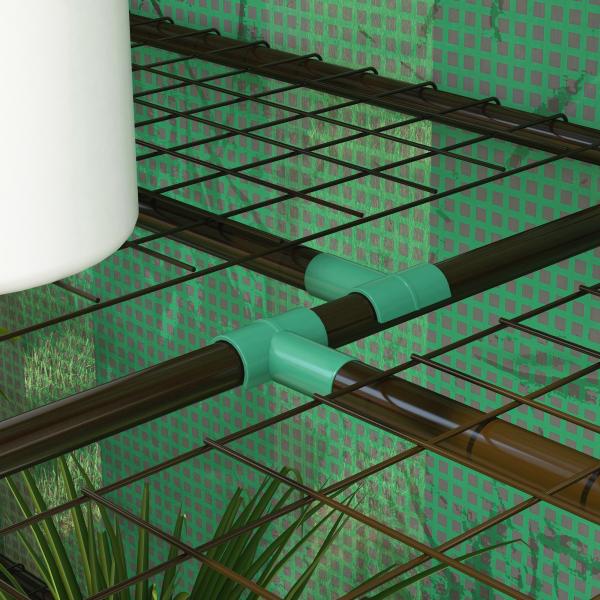 Estufa de Jardim de 3 Níveis Estufa de Terraço com Prateleiras para Cultivo de Plantas em Pátio 143x46x141/151 cm Verde