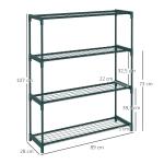 Suporte para Plantas Suporte para Vasos de Plantas de 4 Níveis com Estrutura de Aço 89x28x107 cm Verde Escuro