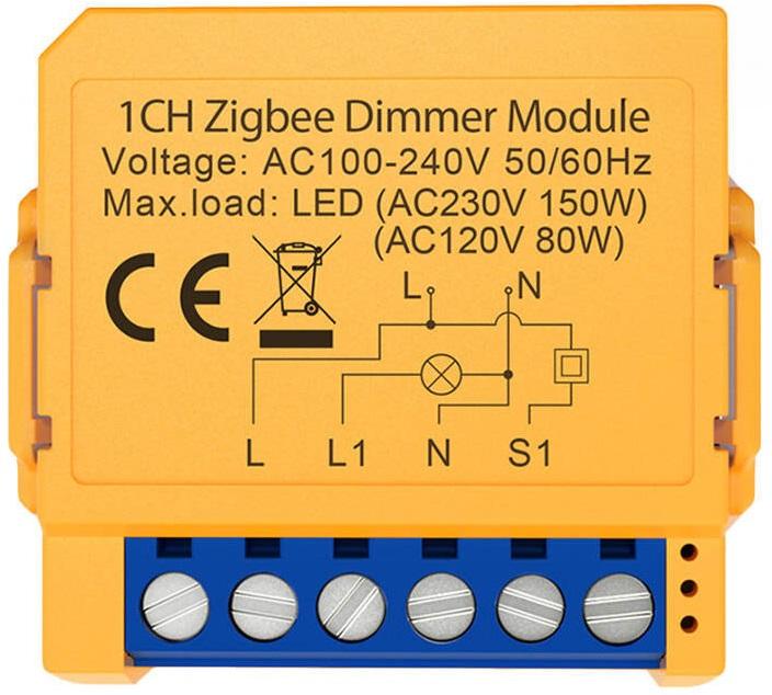 Módulo de Interruptor Inteligente ZDMS16 - 2 ZigBee Tuya (Amarelo) - AVATTO