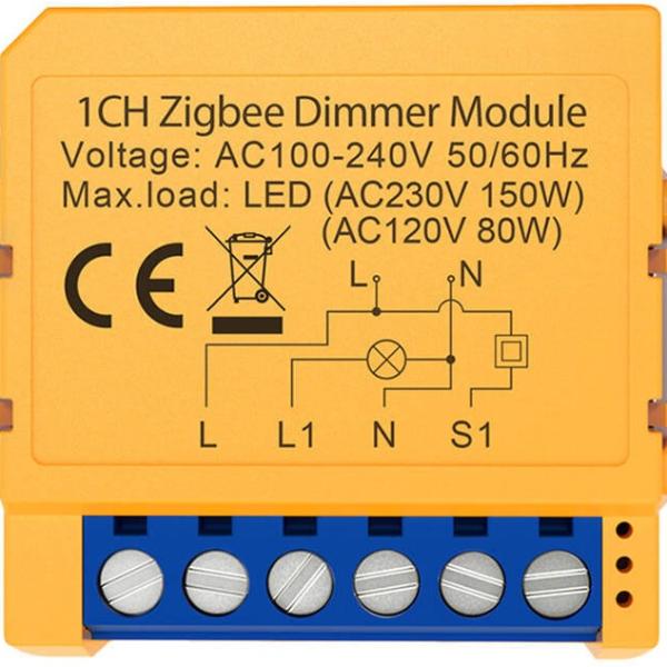 Módulo de Interruptor Inteligente ZDMS16 - 2 ZigBee Tuya (Amarelo) - AVATTO