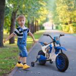 Mota Elétrica para Crianças acima de 3 Anos 12V Mota de Brinquedo Infantil com 2 Rodas de Equilíbrio Velocidade Máx. 8km/h Arranque Suave 106,5x51,5x68cm Azul