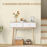 Mesa Consola Moderna Consola de Entrada Estreita com 2 Gavetas para Corredor Entrada Sala ou Dormitório 86x35x75 cm Carvalho
