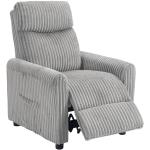 Poltrona Relax Reclinável Manual Estofada em Veludo com Apoio para Pés 73x86x100 cm Cinzento