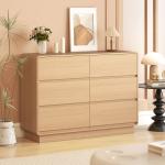 Cómoda com 6 Gavetas Bordos Arredondadas Cómoda para Sala Cozinha Entrada Escritório 120x38x86 cm Madeira