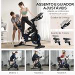 Bicicleta Estática com Volante de Inércia 8 kg Ecrã LCD Guiador e Assento Ajustáveis 103x53x110 - 114 cm Azul