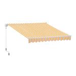 Toldo Manual Retrátil 350x250 cm Toldo Exterior para Terraço com Ângulo Ajustável Braço Articulado Montagem à Parede Estrutura de Alumínio Anti - UV e Impermeável para Jardim Laranja