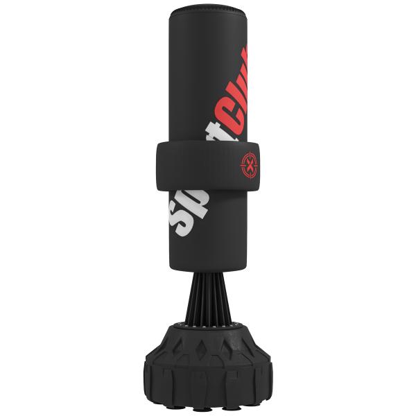 Saco de Boxe de Pé Faixa de Altura Ajustável 65 – 175 cm Base Recarregável com Ventosas A 57x57x175 cm Preto