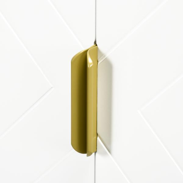 Móvel para Lavatório Pousar Moderno com 2 Portas e Pés de Aço 60x30x65 cm Branco e Dourado