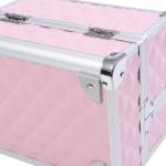 Estojo de Maquilhagem Organizador Cosméticos Profissional 20x15x15cm rosa