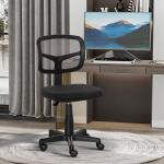 Cadeira de Escritório Operativa Giratória 360° com Altura Ajustável Suporte Lombar 43x48x77,5 - 89,5cm Preto