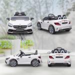 Carro Elétrico Mercedes SLC 300 12V com Faróis LED Buzina Música TF USB e Abertura da Porta 3 - 5km/h 107x62,5x44 cm Branco