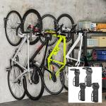 Conjunto de Suportes de Parede para Bicicletas com 4 Peças Gancho Dobrável 25,5x10,5x4 cm Preto