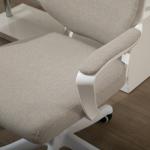 Cadeira de Escritório Ergonómica Giratória e com Altura Ajustável e Suporte Lombar 62x69x92 - 100 cm Bege