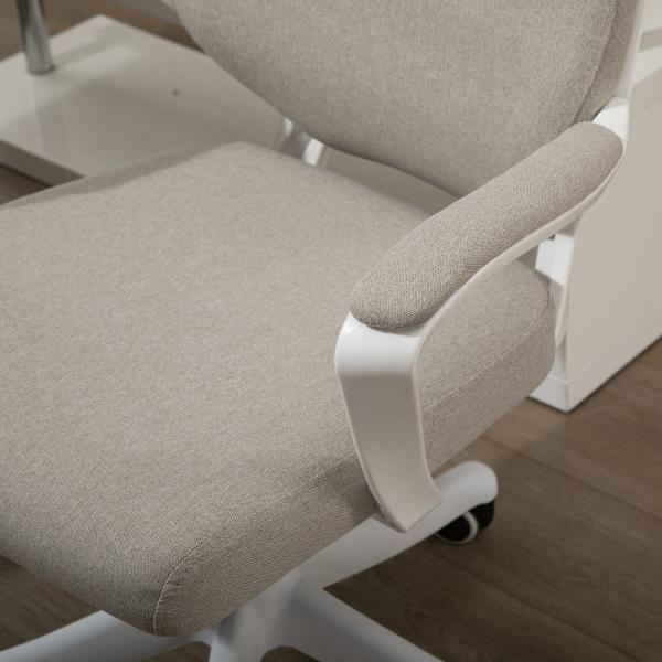 Cadeira de Escritório Ergonómica Giratória e com Altura Ajustável e Suporte Lombar 62x69x92 - 100 cm Bege