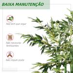 Planta Artificial em Vaso de Madeira de Pinho 180cm Bambu Artificial com 1640 Folhas Realistas 35x10x180 cm Verde