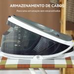 Ferro com Caldeira 2600W 100 g/min 8 Bares Função ECO Base de Cerâmica Desligamento Automático Sistema Anticalcário Autolimpeza Depósito Removível 1,5 L 37x19,8x24 cm Azul
