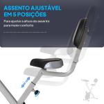 Bicicleta Estática Dobrável com 8 Níveis de Resistência Magnética com Assento Ajustável 43x97x109 cm Cinzento