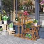 Suporte para Plantas Estante para Plantas de Madeira com 5 Níveis para Interior Exterior 98x28x95 cm Madeira
