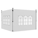 2 Paredes Laterais para Tenda de 3x3 / 3x4 m 295x195 cm Parede de Substituição de Tecido Oxford para Tendas Dobráveis Branco