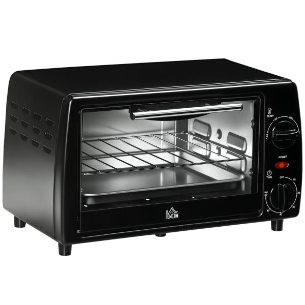 Mini Forno Elétrico 10 Litros 750W com Temperatura até 230°C Temporizador 60 Minutos Bandeja e Grade 36,5x26x22cm Preto