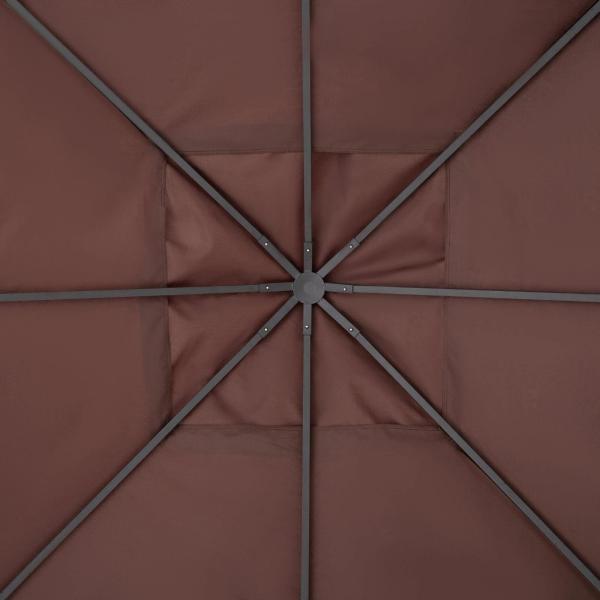 Toldo de substituição de 3 x 3 m para barraca de jardim gazebo ao ar livre com 8 orifícios de drenagem e ventilação marrom