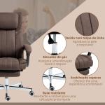 Cadeira de Escritório com 6 Pontos de Massagem por Vibração Reclinável com Altura Ajustável 65x61x101 - 113 cm Castanho Escuro