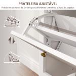 Móvel Sapateira Estilo Francês Sapateira com 2 Gavetas Prateleiras Ajustáveis para 16 Pares de Sapato 84x29x109 cm Branco