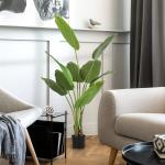 Planta Artificial Decorativa 160 cm Bananeira Artificial com Vaso e Folhas para Interior Casa Sala de Estar Escritório Verde