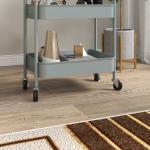 Carrinho Auxiliar de 3 Níveis com Rodas Carrinho de Armazenamento Deslizante para Cozinha Sala 45x30.6x79 cm Azul Claro