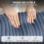Poltrona Relax Reclinável Manual Estofada em Veludo com Apoio para Pés 73x86x100 cm Azul Escuro