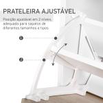 Sapateira de 2 Portas Sapateira Estreito para 12 Pares de Sapatos com Gaveta e Bancada de Vidro 60x24x105,5cm Branco