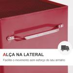 Carrinho de Ferramentas para Oficina com Rodas e 5 Gavetas Fechadura e Alça Lateral 61,5x33x85 cm Vermelho