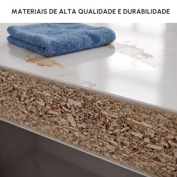 Armário Aparador Multiuso com Portas e Gavetas Amplo Espaço de Armazenamento para Sala de Estar 71x35x76cm Branco