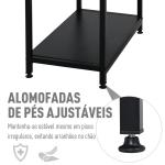 Mesa para Computador com Prateleiras Pés Ajustáveis ​​Moldura de Metal 140x60x93 cm