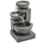 Fonte de Jardim com Iluminação LED e Bomba Cascata Decorativa de 3 Níveis 40x37x61 cm Multicolor