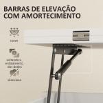 Mesa de Centro Elevatória e Extensível com Compartimentos Ocultos e Prateleira Aberta 100x90x64 cm Branco