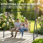 Estrutura de Balanço em Aço para 2 ou 3 Assentos Capacidade de 360 kg 210x117x175 cm Preto