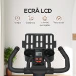 Bicicleta Estática com Resistência Ajustável Volante de Inércia de 8 kg Ecrã LCD Guiador e Assento Ajustável 103x53x100 - 114 cm Preto e Vermelho