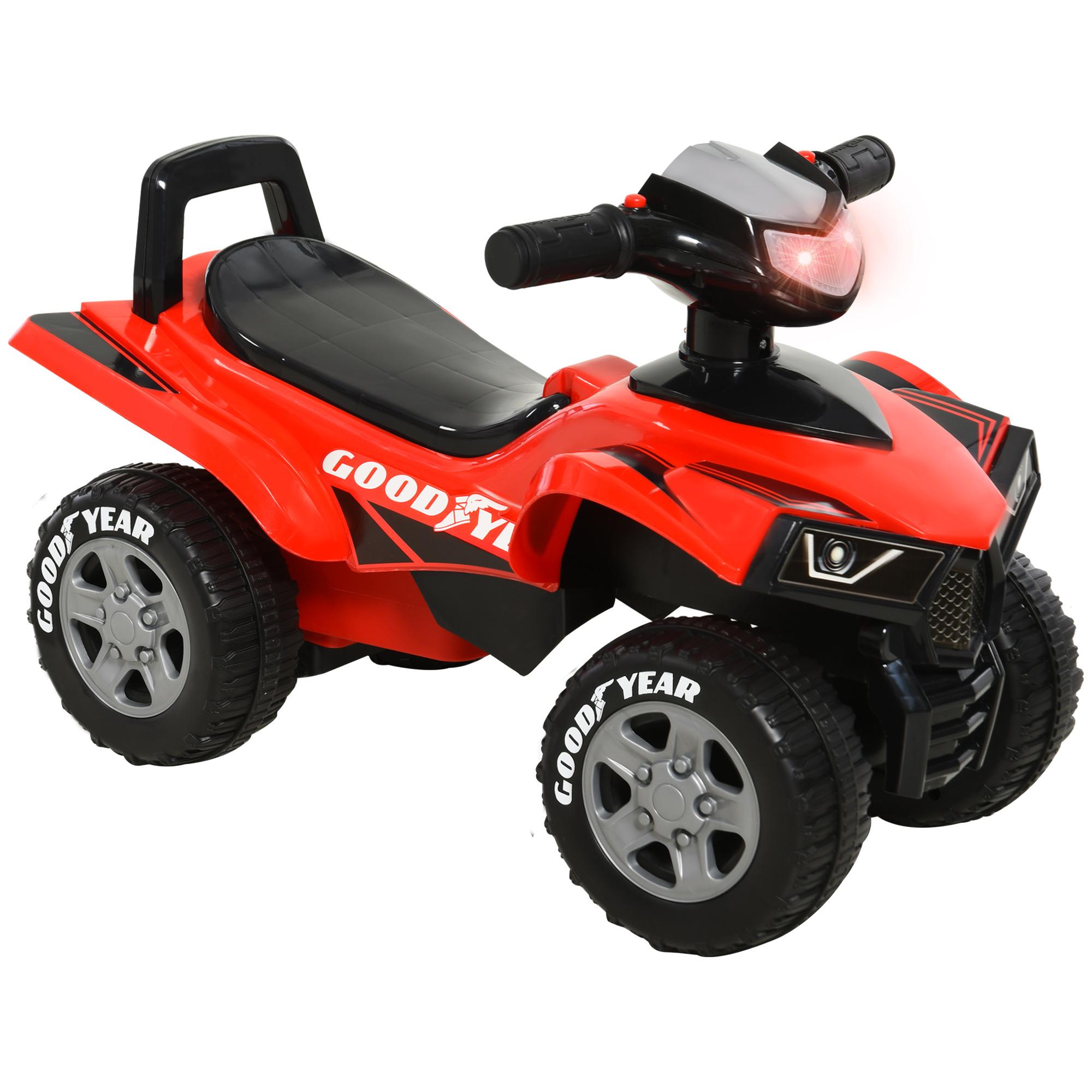 Quadriciclo para crianças acima de 12 meses com sons de luzes 60x38x42 cm Vermelho