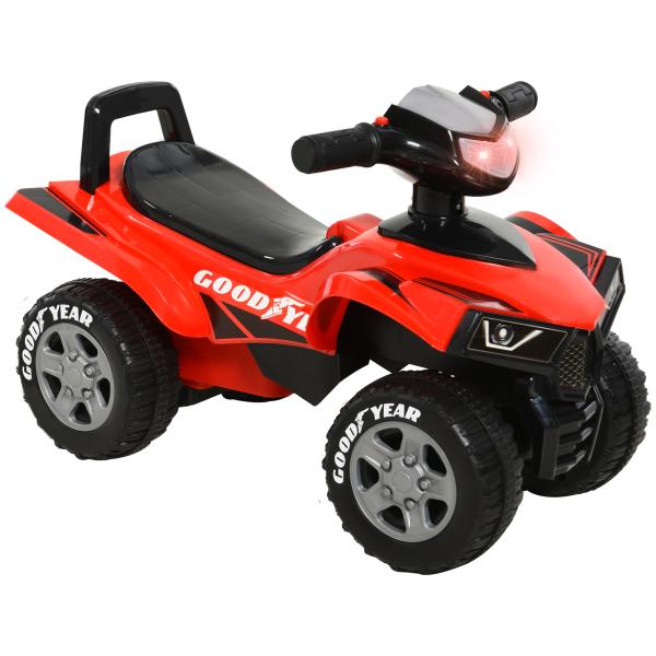 Quadriciclo para crianças acima de 12 meses com sons de luzes 60x38x42 cm Vermelho