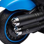 Motocicleta Elétrica para Crianças de 18 - 36 Meses com Bateria 6V Farol e Rodas Auxiliares Removíveis 76x42x57 cm Azul