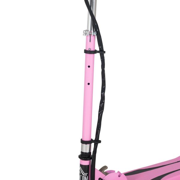 Trotinete Elétrico Dobrável para Crianças de 7 - 14 anos Suporta até 50kg com Altura Ajustável 75x36x82 - 93cm Rosa