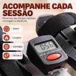 Máquina de Remo Hidráulico Dobrável com 4 Níveis de Resistência Ecrã Digital e Pedal Antiderrapante para Fitness em Casa Aço 129x70x70cm Preto e Prata