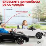Carro Elétrico AUDI RS E - Tron GT 12V com 2 Motores Controlo Remoto Faróis LED Buzina Música USB 3 - 5km/h 103x58x41cm Branco
