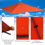 Toldo de Substituição de 3x3m para Pérgola de Jardim com 8 Orifícios de Drenagem e Ventilação Laranja