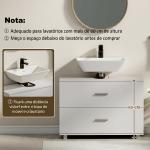 Móvel para Lavatório Pousar com 2 Gavetas para Lavatório sem Pedestal 80x30x60 cm Branco