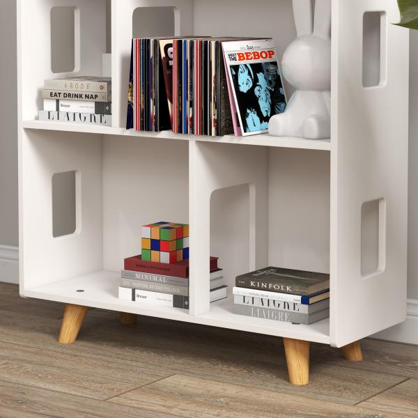 Estante para Crianças Organizador Infantil de 3 Níveis para Brinquedos 65x25x108,5 cm Branco
