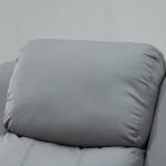 Poltrona Relax Levanta Pessoas com Controle Remoto Reclinação Elétrica de 160° Apoio para os Pés Encosto Estofado em PU e Bolsos Laterais 76x90x105 cm Cinza