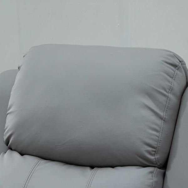 Poltrona Relax Levanta Pessoas com Controle Remoto Reclinação Elétrica de 160° Apoio para os Pés Encosto Estofado em PU e Bolsos Laterais 76x90x105 cm Cinza